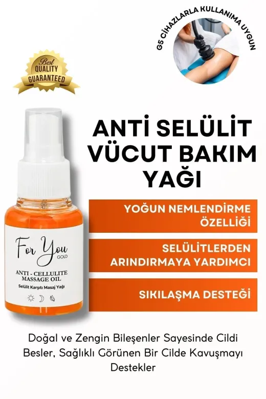 For You Gold selyağ1 Anti Selülit Vücut Bakım Yağı – Selülit Karşıtı Masaj Yağı (Antiselülit)