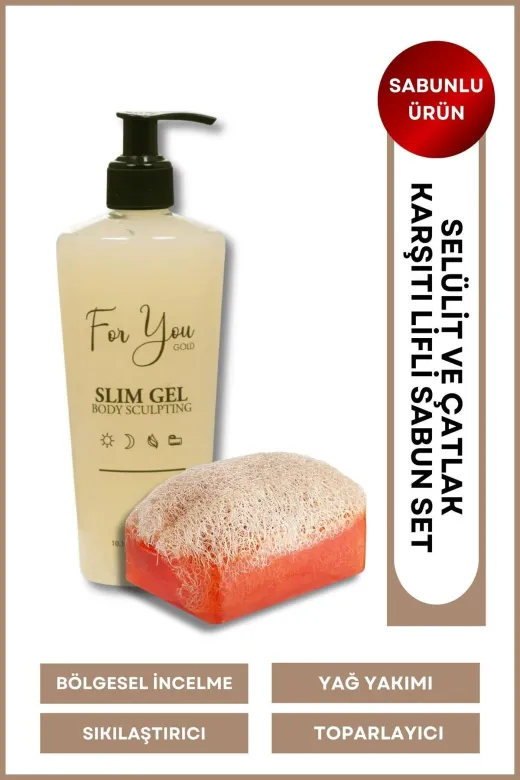 For You Gold slmmsbn Slim Jel Inceltici - Sıkılaştırıcı - Yağ Yakıcı- Çatlak Karşıtı Ve Selülit Kremi & Kabak Lifli Sabun