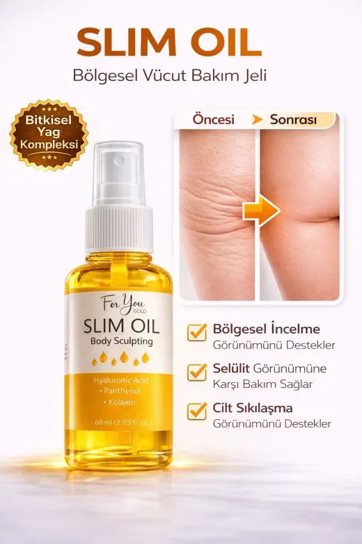 For You Gold TYCZVH1S8N172417880976012 İnceltmeye Ve Sıkılaştırmaya Yardımcı Selülit Karşıtı Slim Oil, Yağ 60 Ml