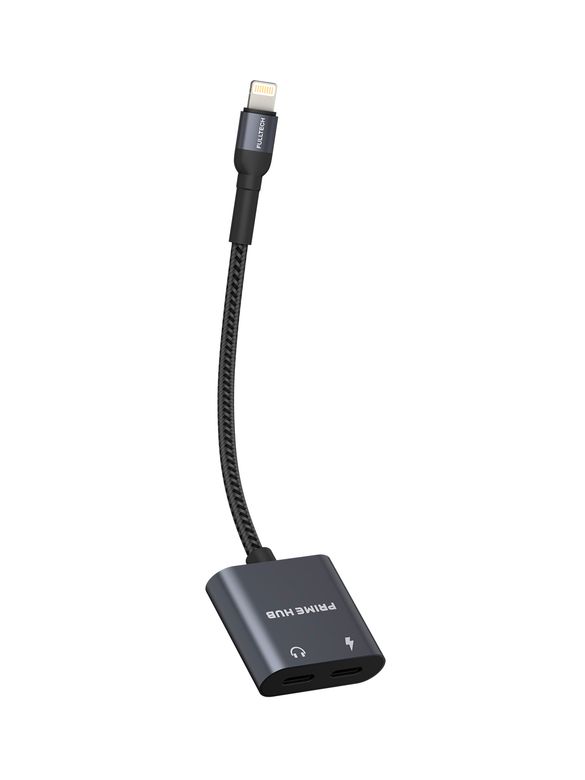 Fulltech Fh12 12W 2In1 Lightning Çoklayıcı Hub - Çift Lightning Girişli, Hızlı Şarj Ve Ses Aktarımlı