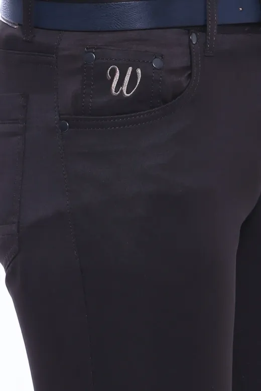 Gabardin Kumaş Koyu Kahve Erkek Pantolon - Wessi