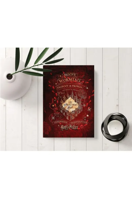 GiFi 216 51 10 Kitap Görünümlü Dekoratif Kutu 16,5X24,5 Cm Harry Potter Çapulcu Haritası Lisanslı