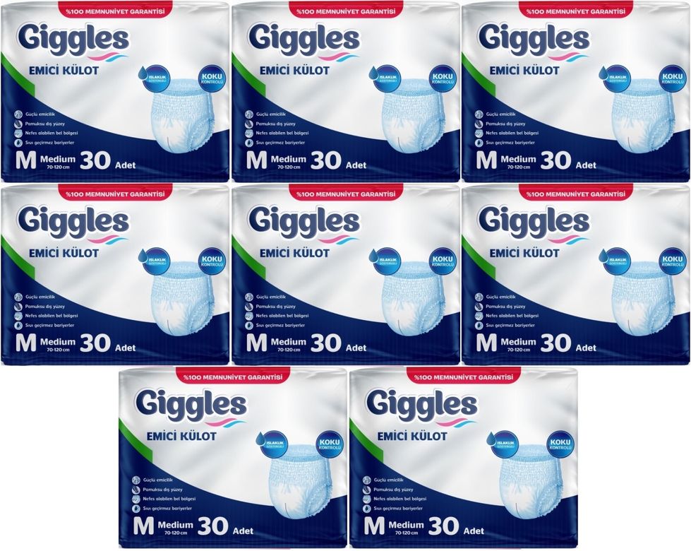 Giggles Yetişkin Bezi Emici Külot M-Orta Medium 240 Adet (8PK*30)