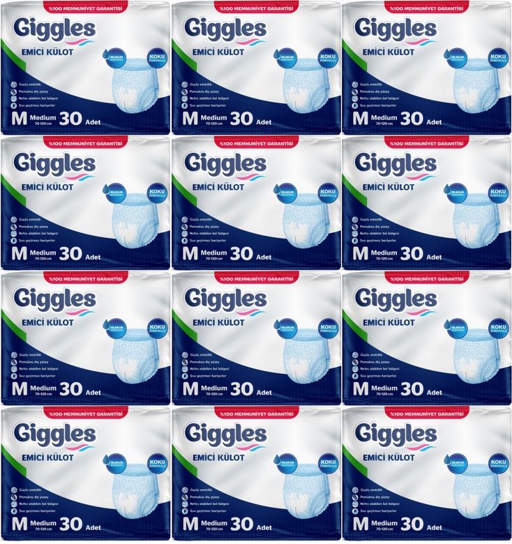 Giggles Yetişkin Bezi Emici Külot M-Orta Medium 360 Adet (12PK*30)