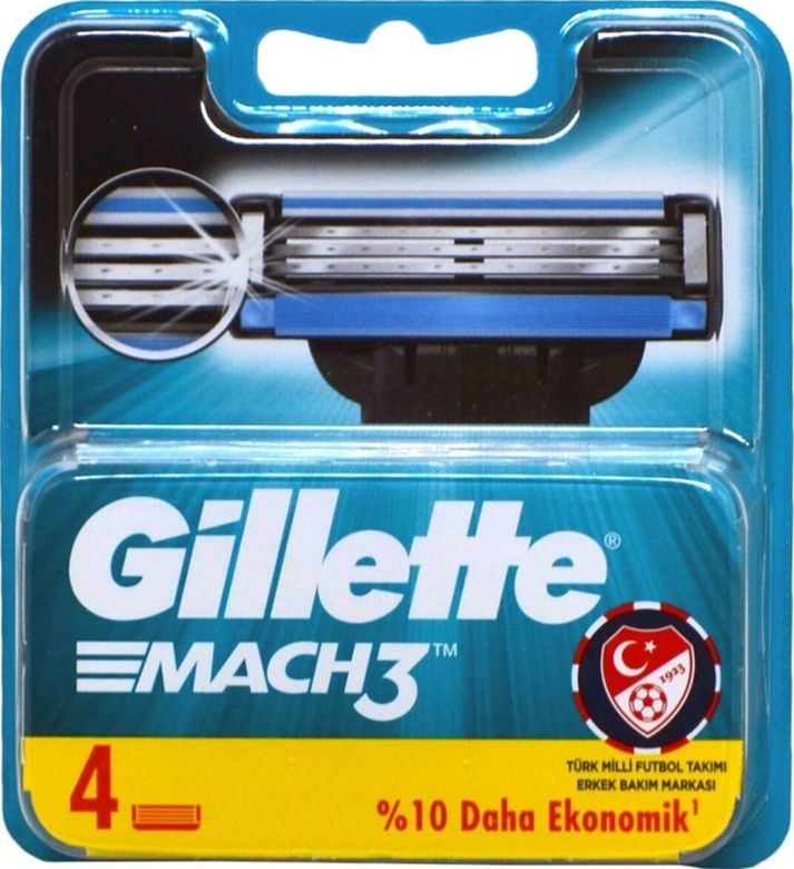 Gillette 122296027 Mach3 Yedek Tıraş Bıçağı 4'lü