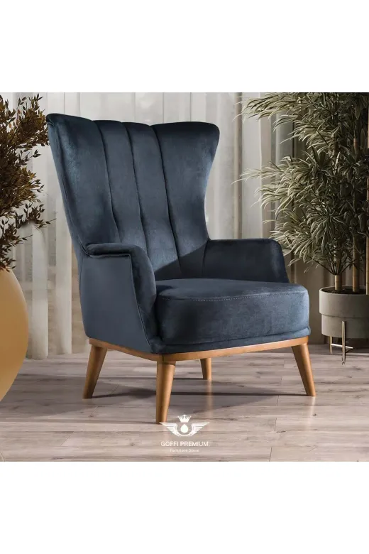 GOFFİHOME Goffihomegrandeberjer 2 Yıl Garantili Keten Baby Face Kumaşlı Gürgen Ağacından Süngerli Grande Berjer Koltuk (68*75*90Cm)