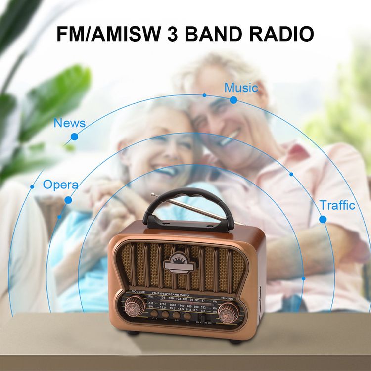 Gold Silver GS-1315 Nostaljik Güneş Panelli Radyo,bluetooth Özellikli Eskitme Nostalji Radyo