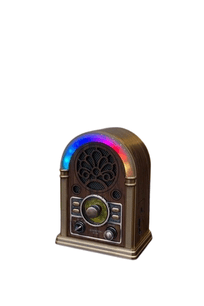 Gold Silver GS-1380 Nostaljik Radyo Bluetooth Usb Tf Destekli Rgb Işıklı Şarjlı Retro Radyo