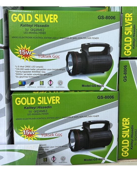Gold Silver Gs-8006 5000 Metre Işik Uzantili 15 Watt Su Geçirmez Projektör