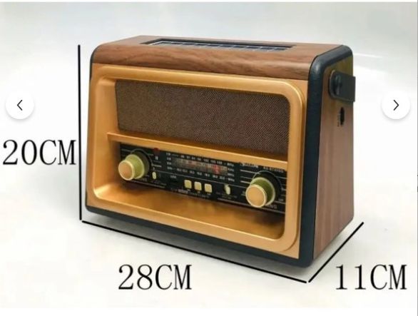 GOLON Rx-Bt88Sq Bluetooth-Usb-Sd-Fm Şarjlı/ Ledli Nostaljik Radyo