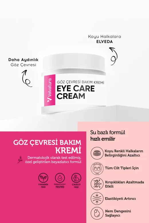 Göz Çevresi Bakım Kremi Aydınlatıcı, Nemlendirici, Morluk, Koyu Halka Ve Kırışıklık Karşıtı 30 ml