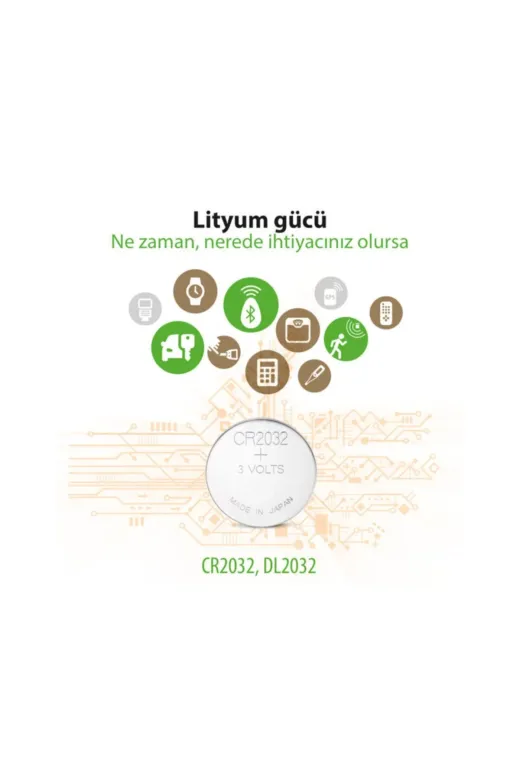 Gp PL-2032-LTYM-DG Pil 2032 Lityum Para Pil Cr2032 (Beşli Paket)