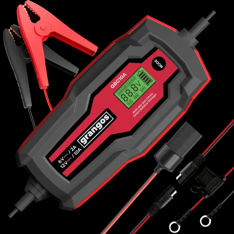 Grangos GBC10A 6V / 12V 180 AH Akıllı Dijital Akü Şarj ve Bakım Cihazı - Varsayılan
