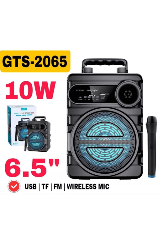 Greatnice Gts-2065 Kablosuz Mikrofonlu Işıklı Bluetooth Speaker Hoparlör