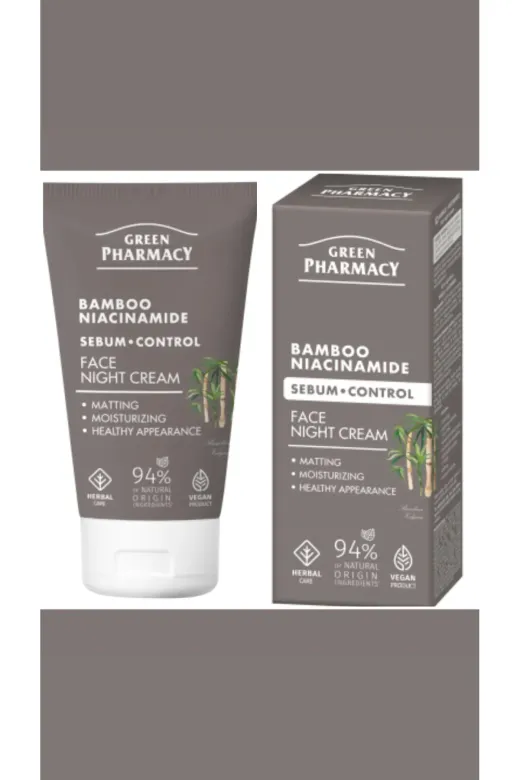 Green Pharmacy 5901845509619_Mul Sebum-Kontrol Bambu Ve Niacinamid Karma Ciltler Icin Gece Yüz Kremi 50 Ml
