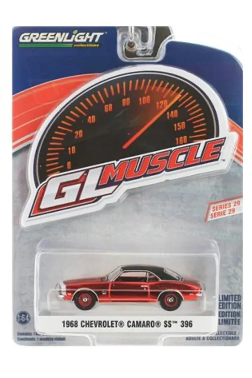 Greenlight Collectibles GRL13360-A-GM 1968 Chevrolet Camaro Ss 396 - Cordova Maroon Solid Pack - Muscle Series 29 - Green Machine