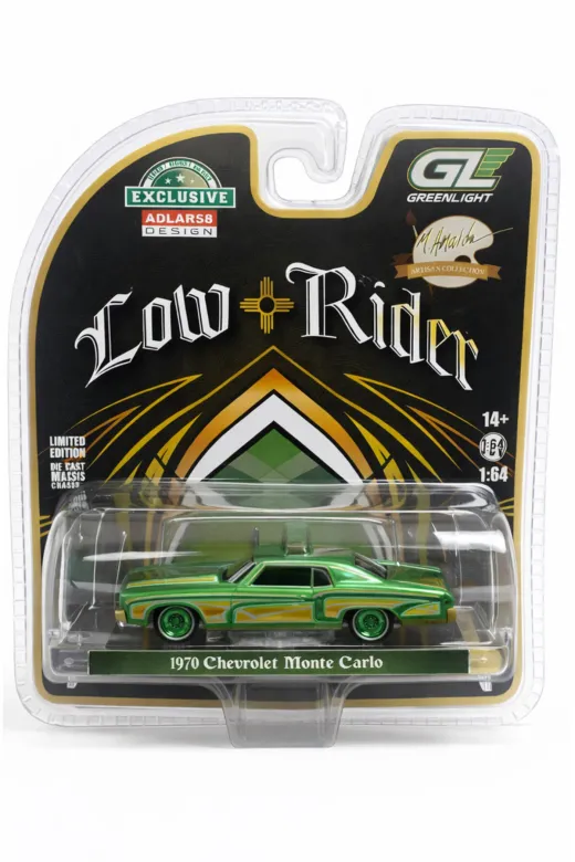 Greenlight Collectibles lowridermonte 1:64 Ölçek 1970 Chevrolet Monte Carlo Lowrider Green Machine Chase