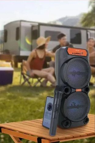 GTS-1880 Gts-1880 Karaoke Mikrofon Çift Hoparlör Bluetooth Led Işıklı Taşınabilir Kablosuz Speaker