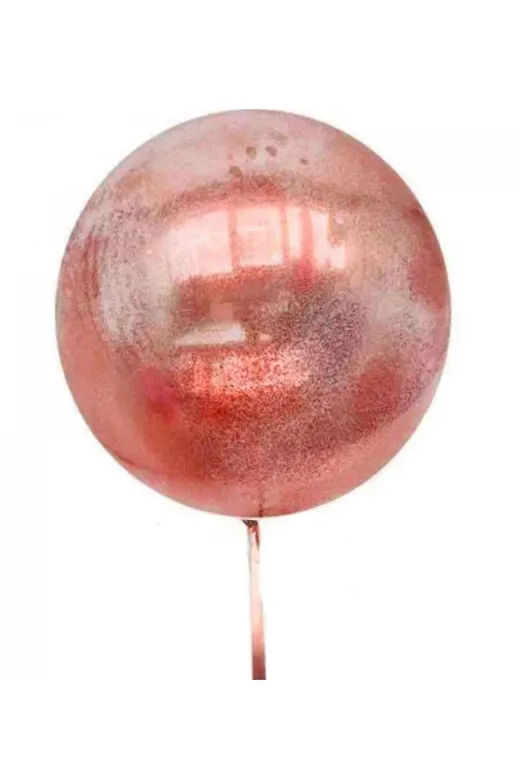 Hafk HFK-MMEYSMRSMR729-krmz Mey İthalat® Kırmızı Simli Yuvarlak Şeffaf Balon 24 İnç
