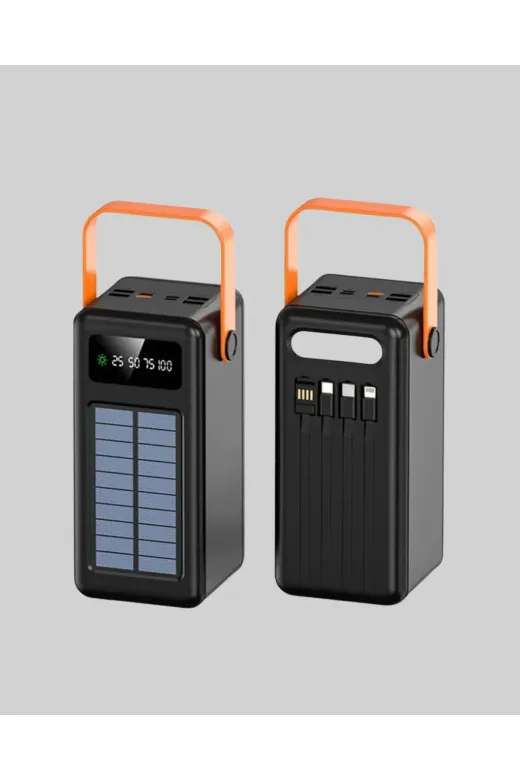 Hafk HFK-MMEYTDUCZZZ2080POWERBANK-1 Mey İthalat® 80000 Mah Güneş Enerjili Powerbank 4 Kablolu Type C Lightning Micro Usb