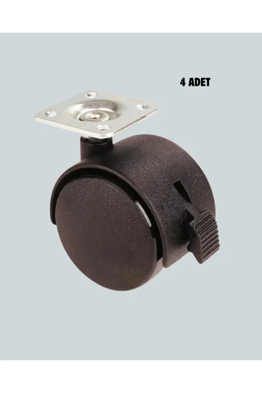 Hafk HFK-MMEYTDUCZZZKLTL4CMAYAK-2 Mey İthalat® Kilitli Mini Tekerlek Ayak 4 Cm 4’Lü Set