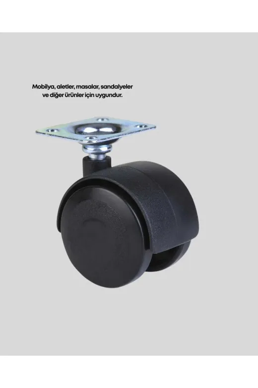 Hafk HFK-MMEYTDUCZZZKLTSZ4CMAYAKK Mey İthalat® 4 Cm Kilitsiz Mobilya Ayağı Tekli Kolay Dönen Masa Ve Sehpa Ayağı