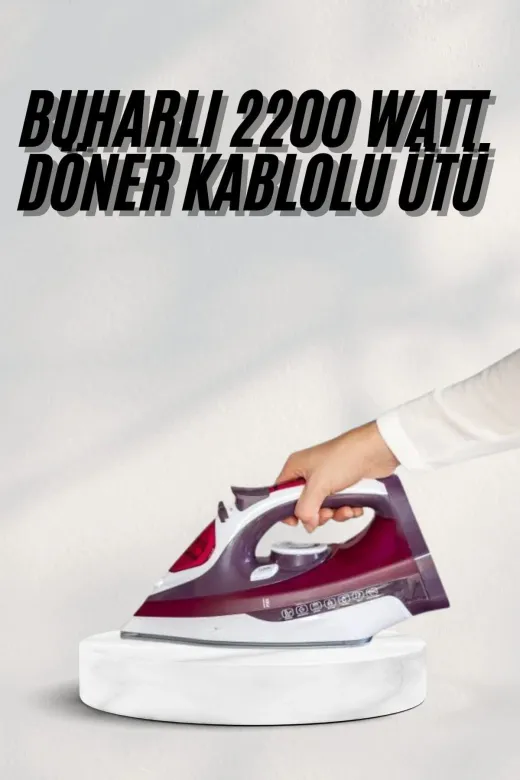 Hafk HFK-MMEYTDUCZZZTGMSTRRRR3 Mey İthalat® Yeni Nesil Kırmızı Buharlı Ütü 2200 Watt Seramik Tabanlı Yüksek Buhar Gücü