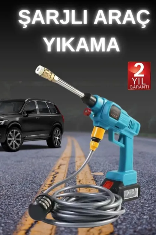 Hafk HFK-MMEYTDUUCZARAYIKAMAMAV1 Mey İthalat® Şarjlı Ve Yüksek Basınçlı Oto Yıkama Makinesi Ve Sulama Tabancası Bahçe Yıkama Makinesi