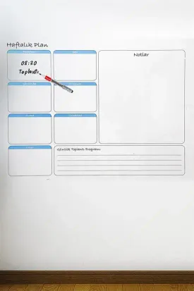 Haftalık Planlayıcı Manyetik Duvar Stickerı Takvim 70 cm x 56 cm (4745)