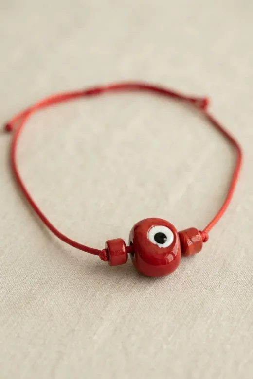 Handmade Bohem Kırmızı Nazar Kolye TJ-BKO11202