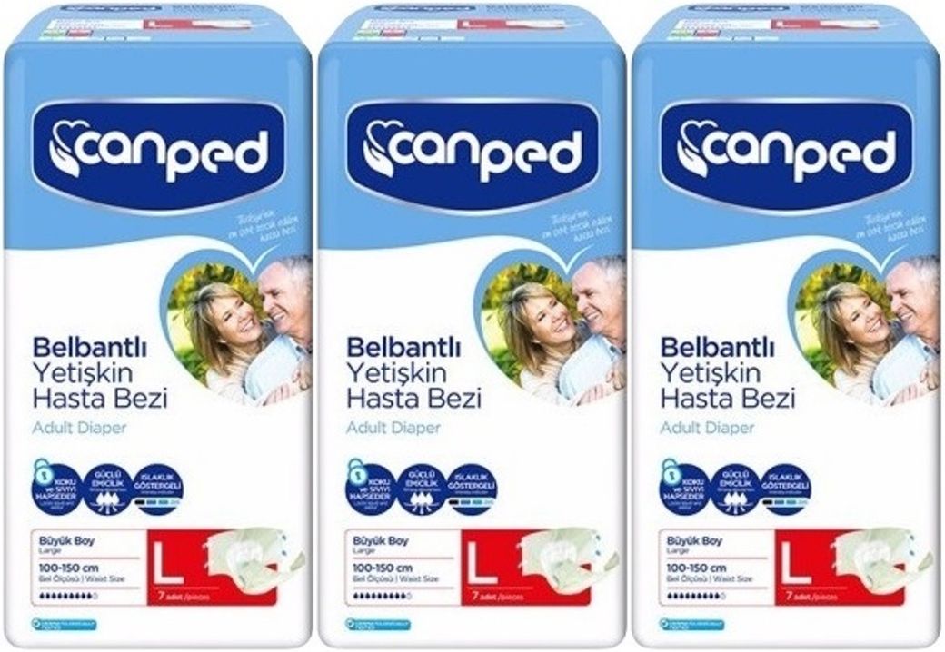 Hasta Bezi Yetişkin Bel Bantlı Polietilen L-Large Büyük Boy 21 Adet