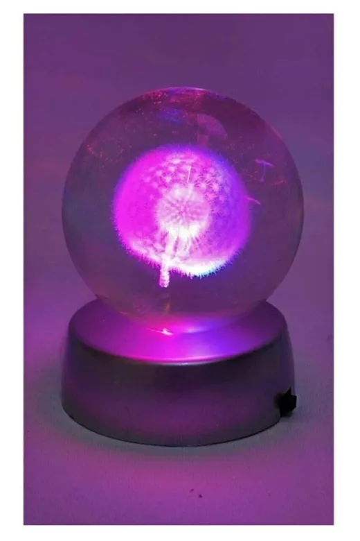 hediye butik TYC00524953618 Renkli Dekoratif Renk Değiştiren Led Işıklı Cam Karahindiba Küre