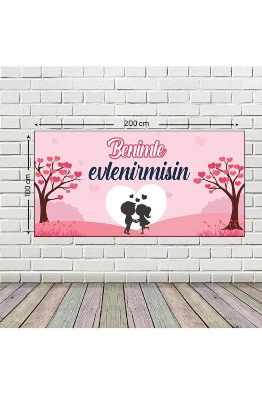 HEDİYEBULAL Benimle Evlenirmisin Afiş Branda 200X100Cm Zogb-105