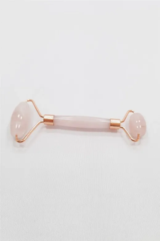 Helsinki Accessories HLSK-MSJ106 Pembe Kuvars Taşı Roller Çiftt Taraflı Orijinal Yüz Masaj Aleti Helsinki