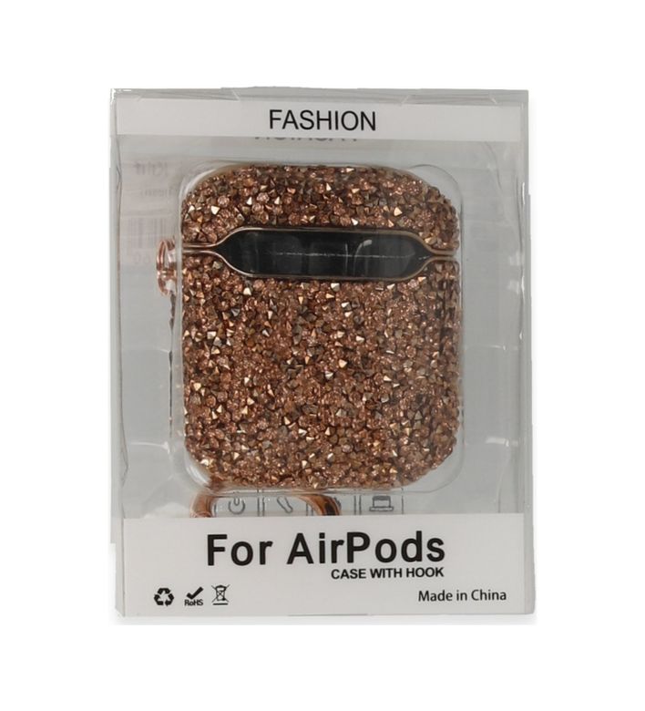 Hobibahçem 130002454 Airpods 2 2.nesil Mira Taşlı Kılıf - Rose Gold