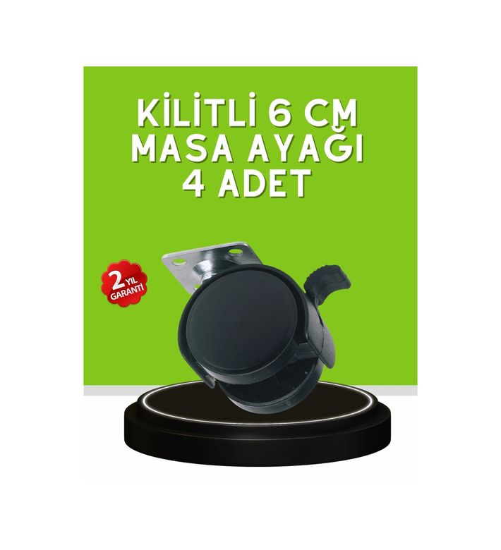 Hobibahçem MEYTDUCZZZKİLİTLİ6CMAYAK-4-BLMY Mey İthalat Sehpa Ve Restoran Arabası İçin Kilitli Ayak 4 Lü Çok Renkli