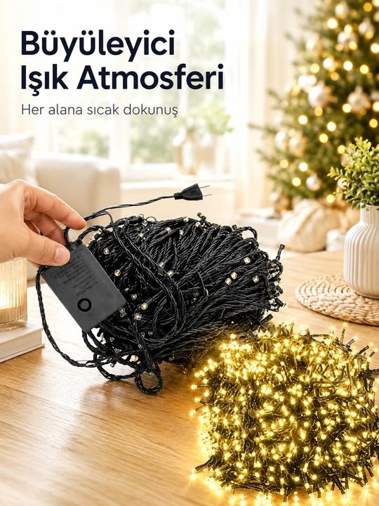 Hobibahçem MEYTDUUCZ10MLED3-1-BLMY Mey İthalat 10 Metre Şerit Led Gün Işığı Led Işık Süsleme Parti Malzemesi Konsept Çok Renkli 40647657