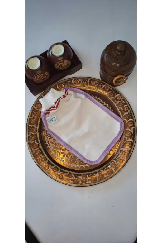Home 234760216339 Mor Biyeli Hizligiy Kese-Banyo Ve Duş Kesesi-Lastikli Kese-Doğal Özel Dokuma-Standart Kese