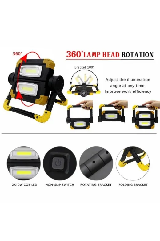 Hsc bilişim klt8912733348453 Br S100 30W Cob Led Usb Projektör El Feneri