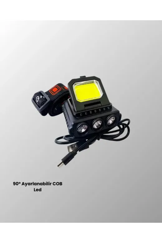Hsc bilişim klt8912733418309 Usb Şarjlı Kafa Feneri 800 Lumen Ayarlanabilir Cob Ve Xpe Led