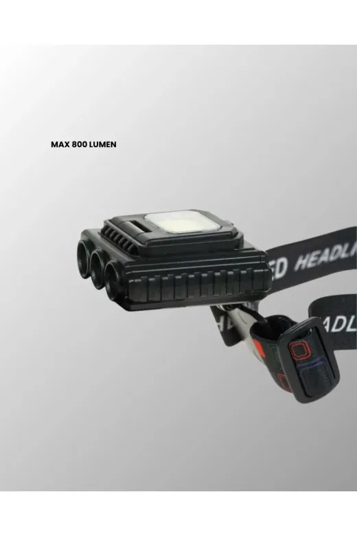 Hsc bilişim klt8912733418309 Usb Şarjlı Kafa Feneri 800 Lumen Ayarlanabilir Cob Ve Xpe Led