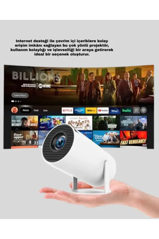 Hsc bilişim klt8912733419238 3D Oyun Destekli Kablosuz Ev Sinema Projeksiyon Cihazı