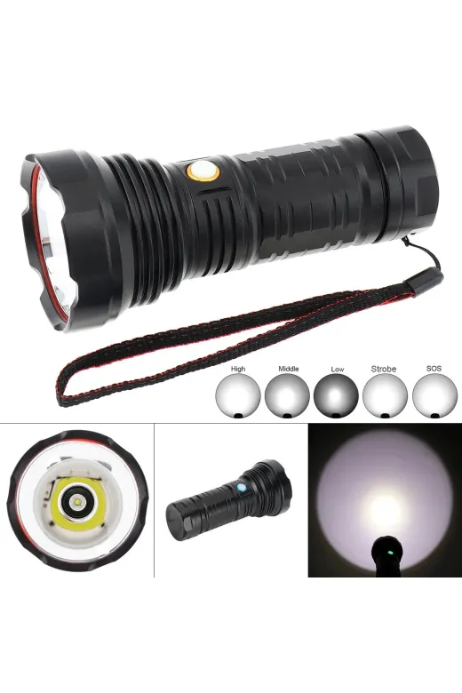 Hsc bilişim klt8912733529562 Gold Orion Or-753 3000 Lümen Güçlü Led Uzun Menzilli Şarjlı El Feneri