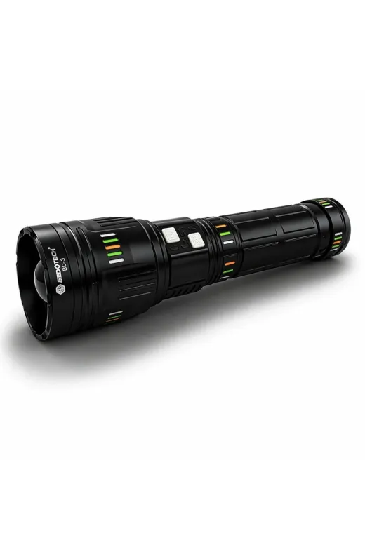 Hsc bilişim klt8912733605716 Bedotech Bd-3 60W Tg Led Alüminyum Alaşımlı Zoomlu Type-C Renkli Pil Göstergeli Şarjlı El Feneri