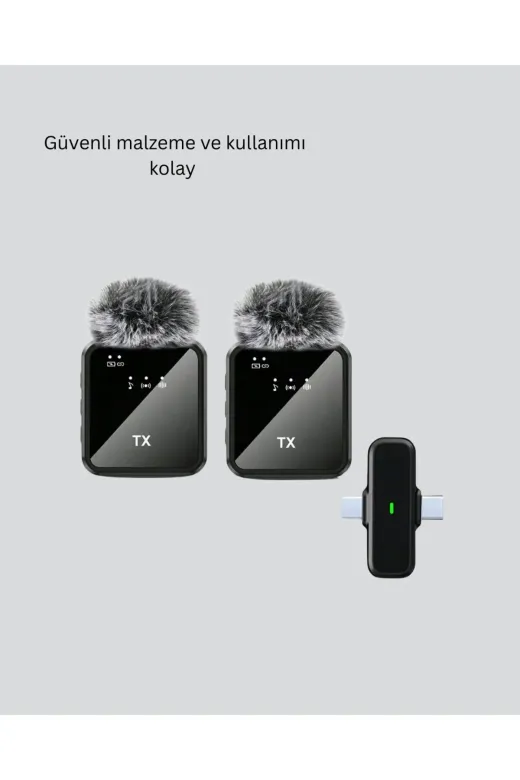 Hsc bilişim klt8912733759563 2In1 Kablosuz Yaka Mikrofonu İos Ve Android Uyumlu