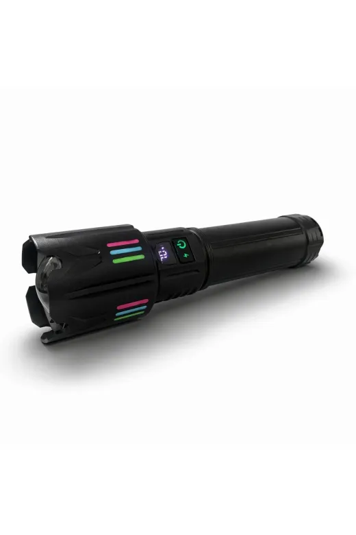 Hsc bilişim klt8912733834864 Bedotech Bd-5501 50W Tg Led Alüminyum Alaşımlı Zoomlu Dijital Göstergeli Type-C Şarjlı El Feneri