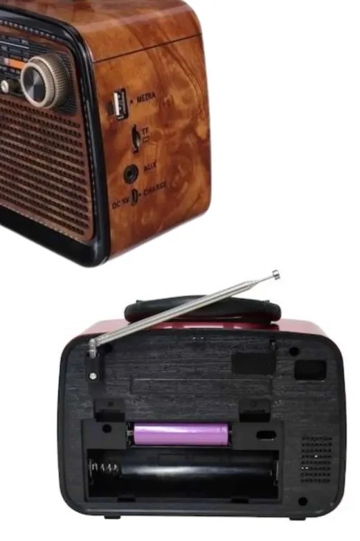 Hsc bilişim klt8912733946437 Bluetooth Hoparlör Ahşap Renk Vintage Işıklı Nostaljik Radyo Fm Ahşap Görünümlü