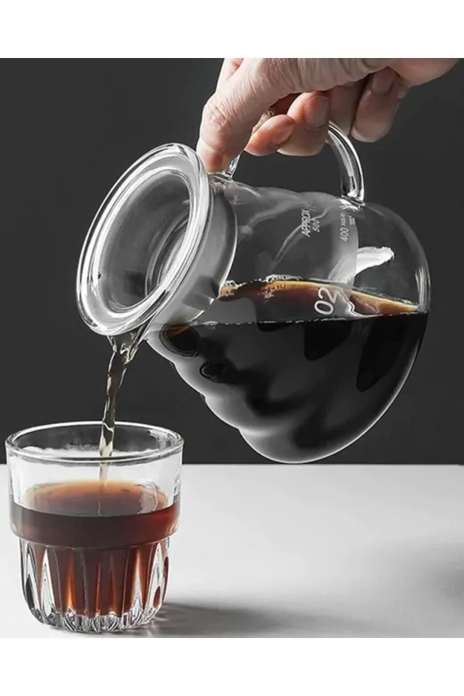 HubbyChef 20CFFESERVER600 Kahve Demleme Seti V60 Dripper Coffee Server 600Ml Demleme Coffee Pot