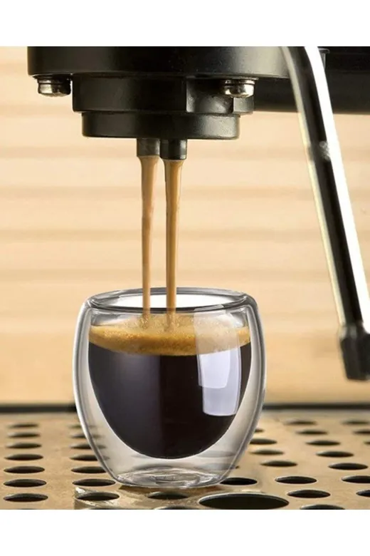 HubbyChef 20KCCFT80 Çift Cidarlı Bardak Espresso Bardağı 6 Adet 80Ml