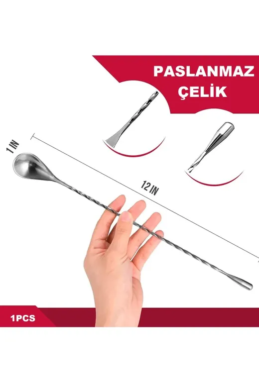 HubbyChef 22KOKTYLKSK01 Profesyonel Kokteyl Bar Kaşığı